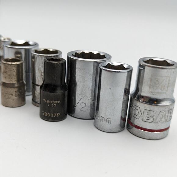 Bulk Lot Bundle Name Brand Sockets Set 23 Pieces Various Sizes Deep Shallow - Picture 7 of 10